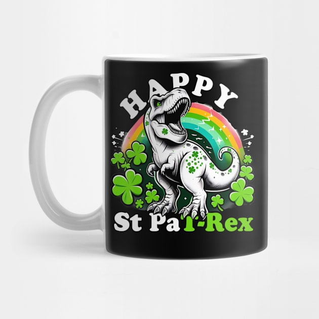 Kids Happy St PaT-Rex Dinosaur Saint Patrick's Day For Boys Girls by click2print